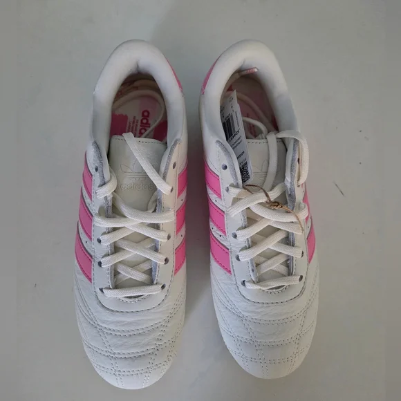 🆕️ Adidas Taekwondo LA White Sneakers with Pink Stripes size 4.5 - Picture 5 of 10